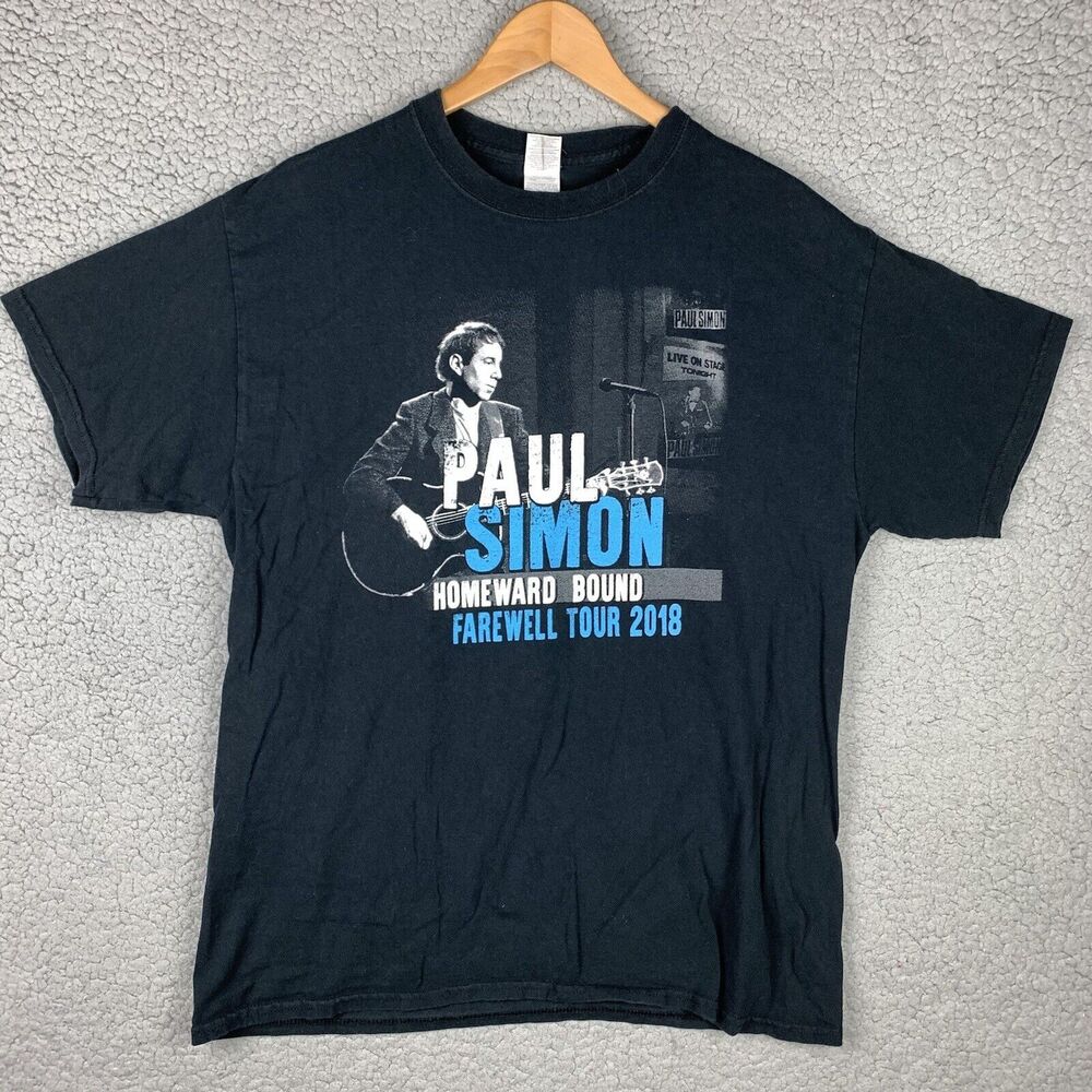 Paul Simon T-Shirt Homeward Bound The Farewell Tour Men’s Size L Large Black Tee
